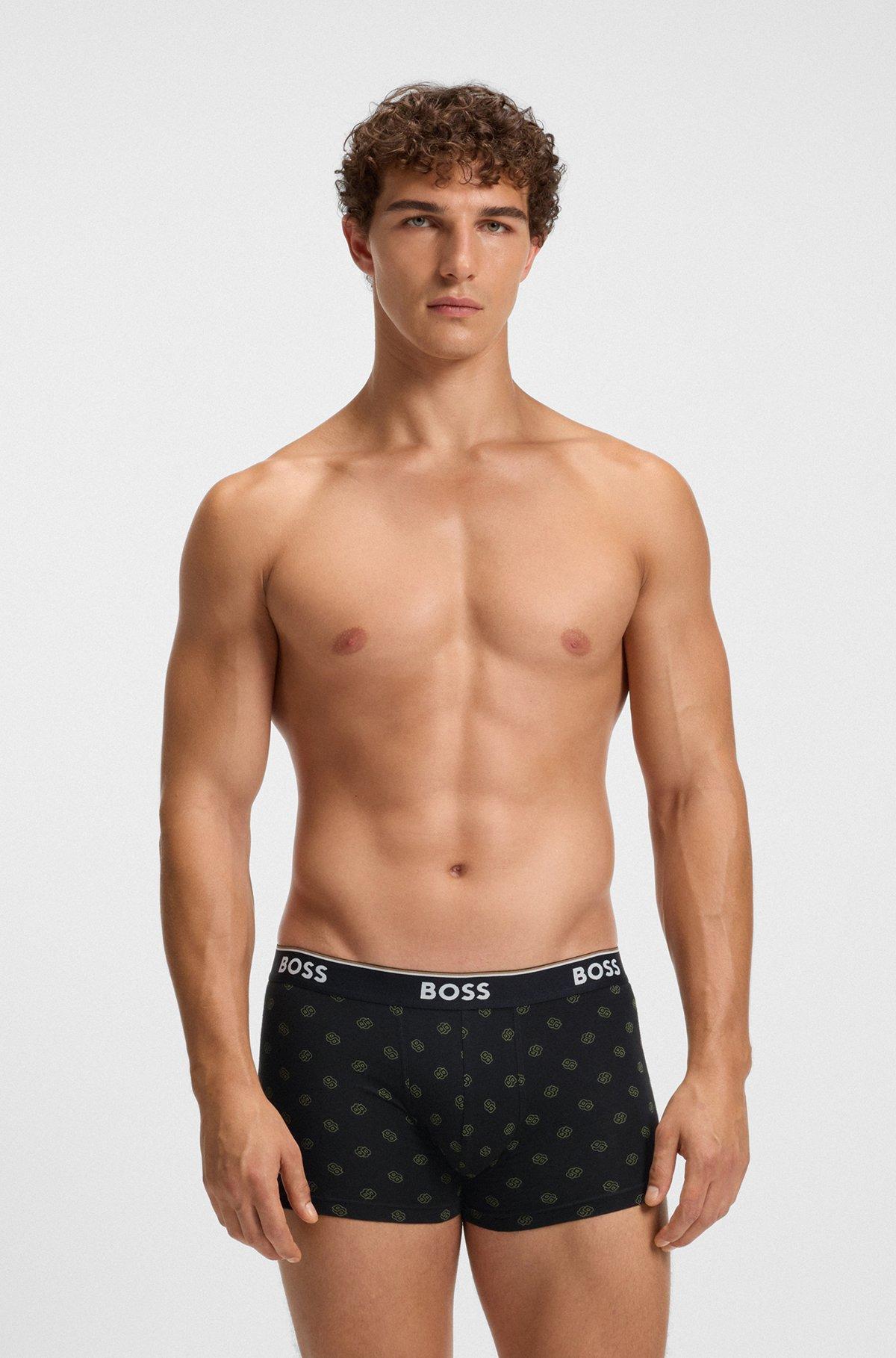 Three-pack of stretch-cotton trunks with logo waistband Product Image