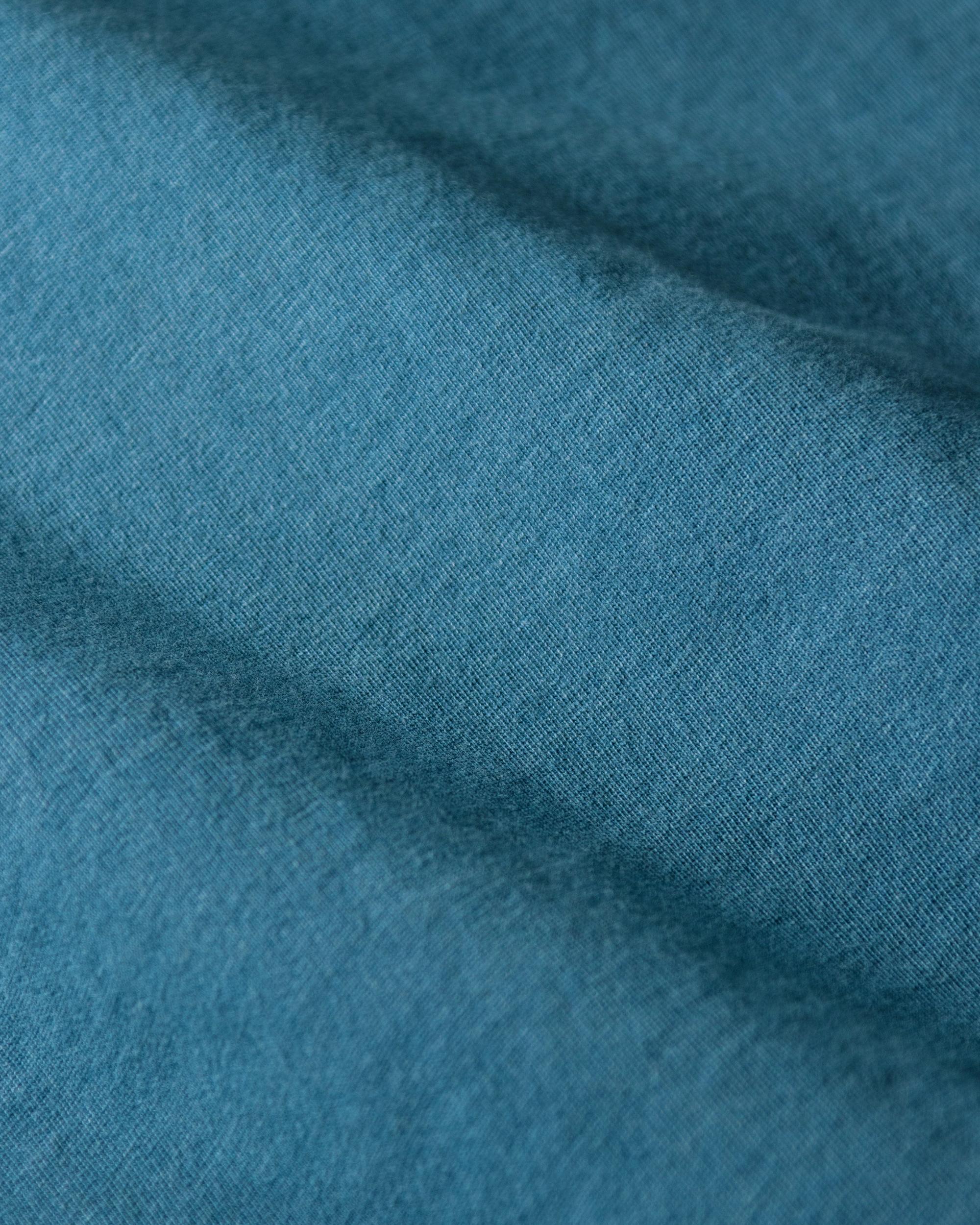 Long Sleeve Indigo Polo in Washed Jersey Product Image