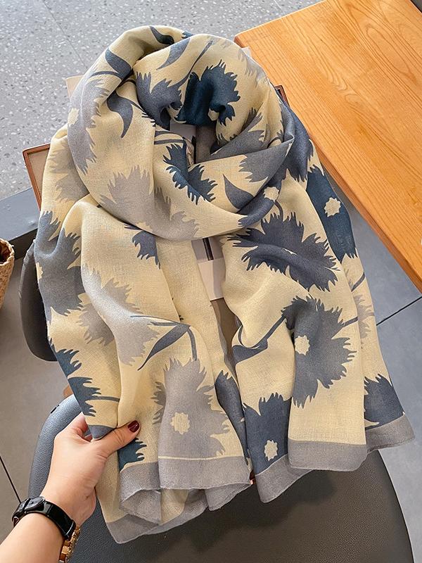 Vintage Floral Printed Shawl&Scarf Product Image