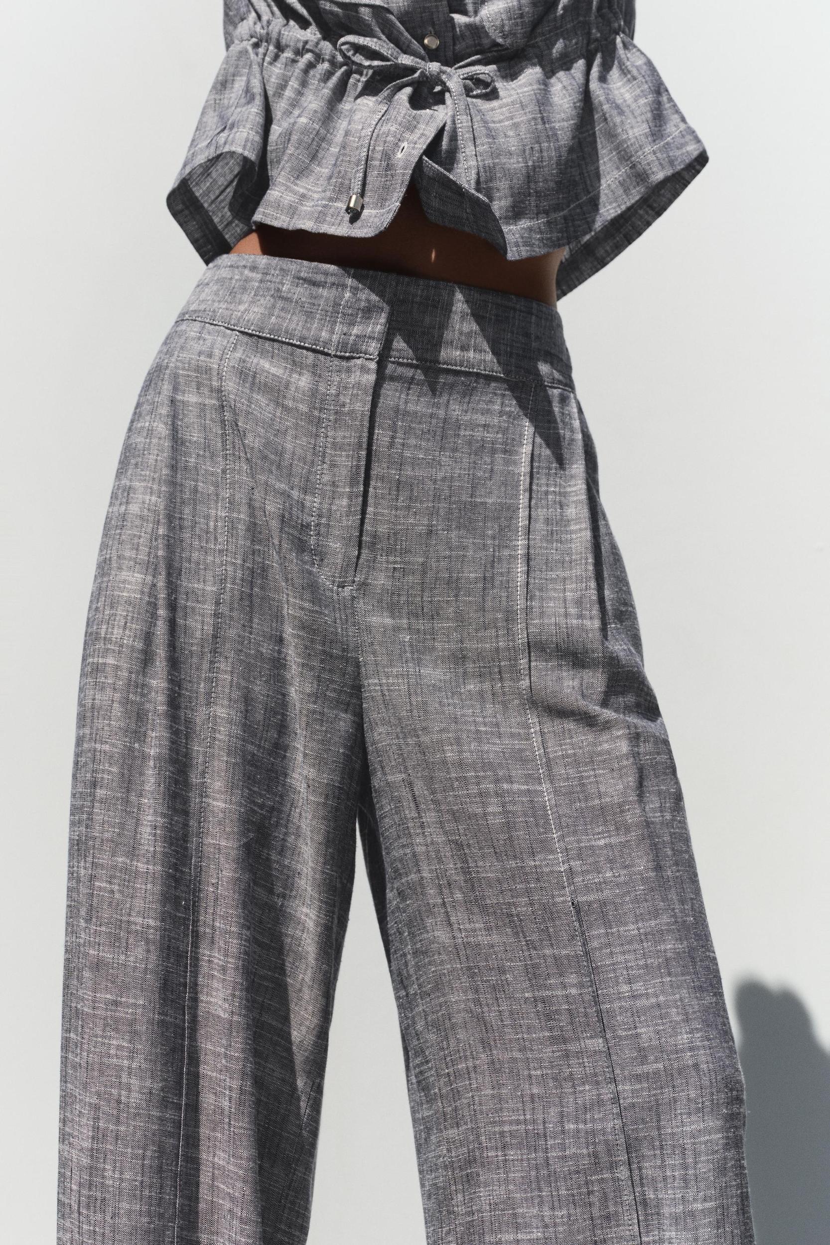 WIDE LEG LINEN PANTS Product Image