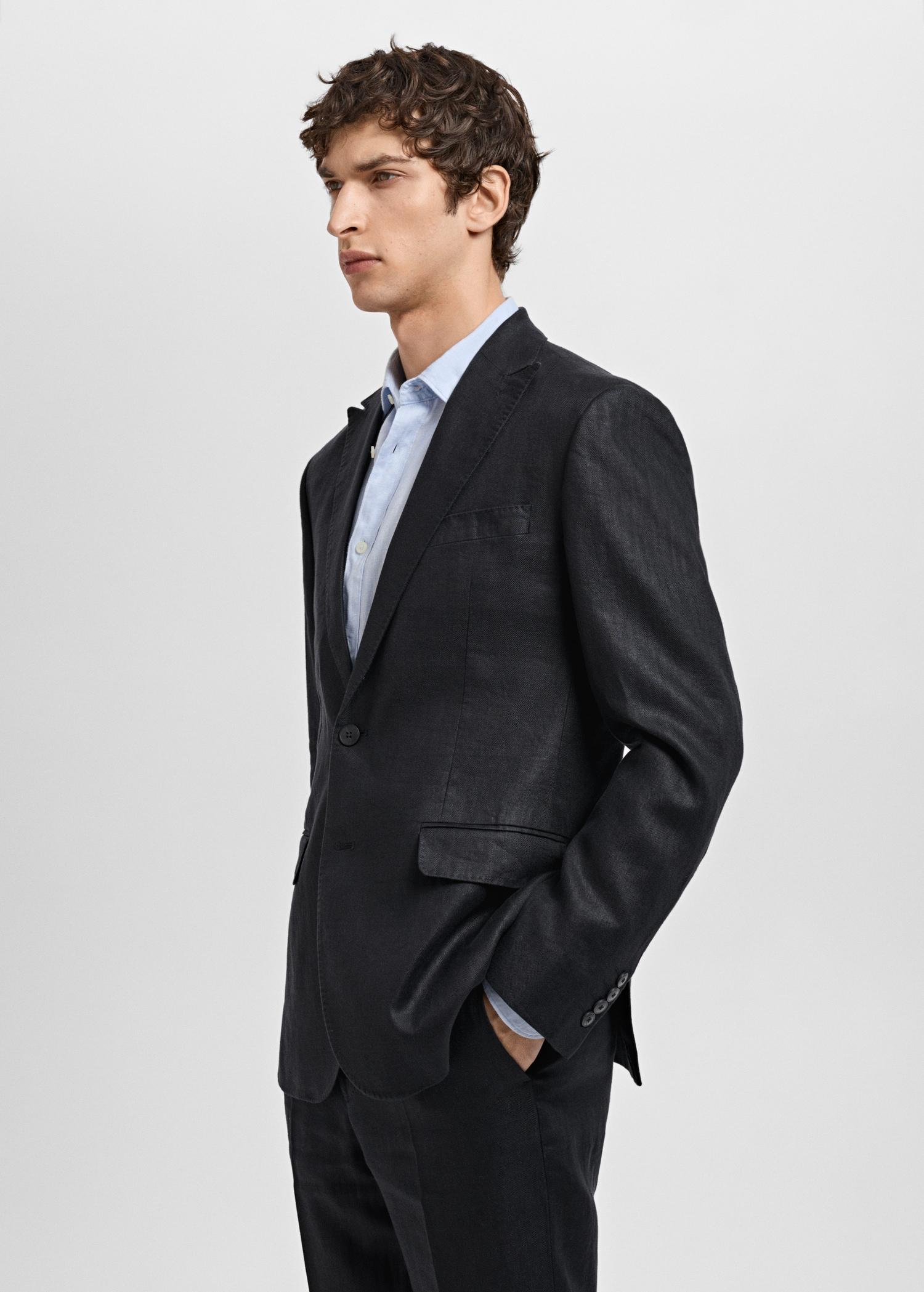 Amalfi 100% linen slim-fit suit blazer - Men | MANGO USA Product Image