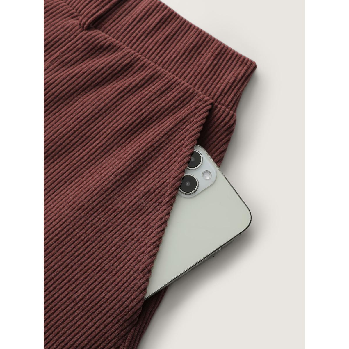 Plus Size Snowflake Effect Button Detail Maxi Skirt Women DarkBrown Leisure Texture Bodycon Low stretch Slanted pocket Casual Skirts BloomChic 10/M Product Image