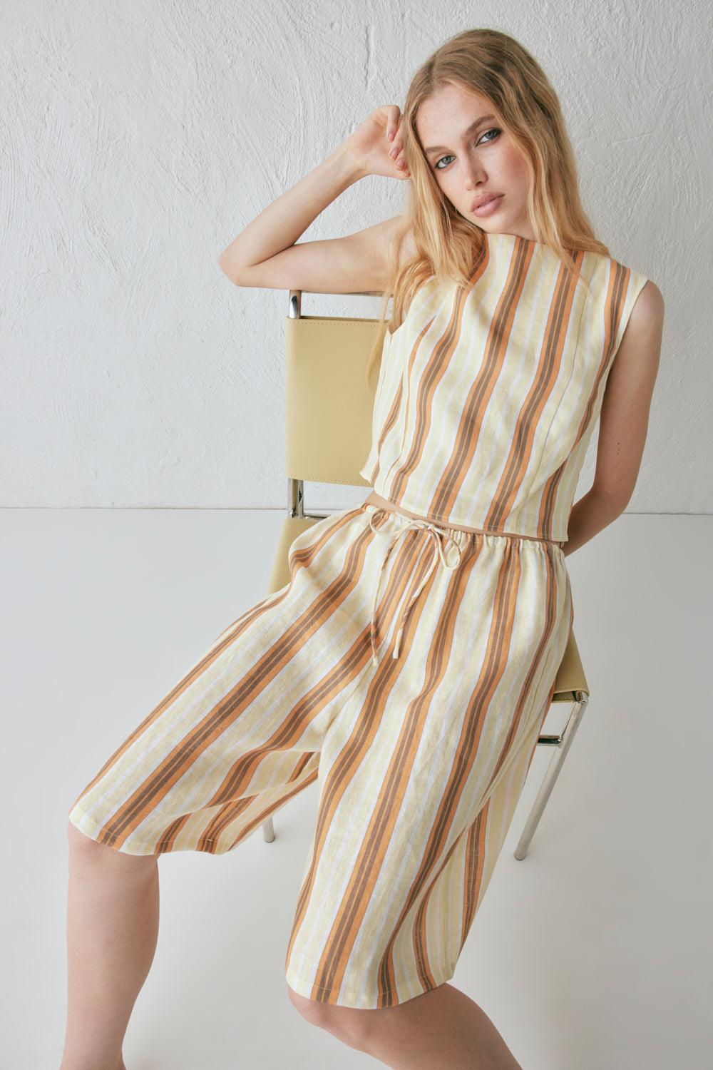 Ama Linen Top Stripe Product Image