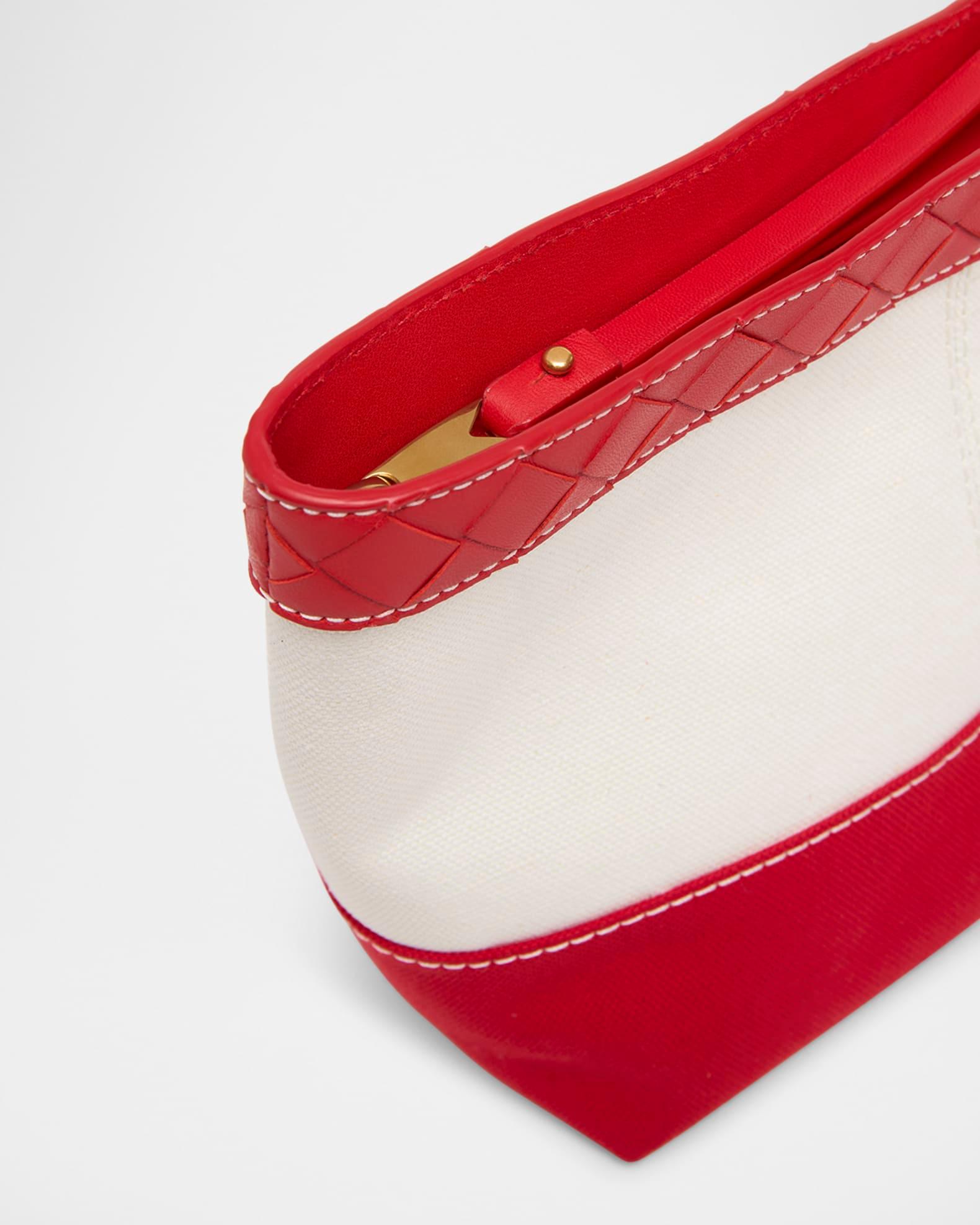 Leather-Trim Canvas Pouch Bag Product Image