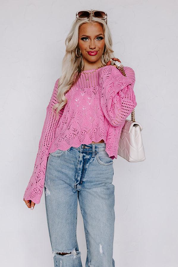 Good Weather Knit Top In Pink Product Image