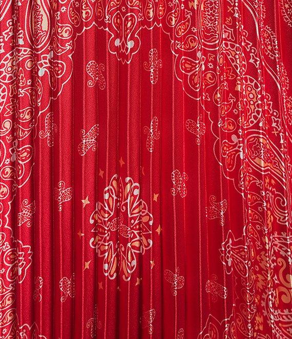 Skies Are Blue Bandana Print V-Neck Sleeveless Pleated Maxi Dress Product Image