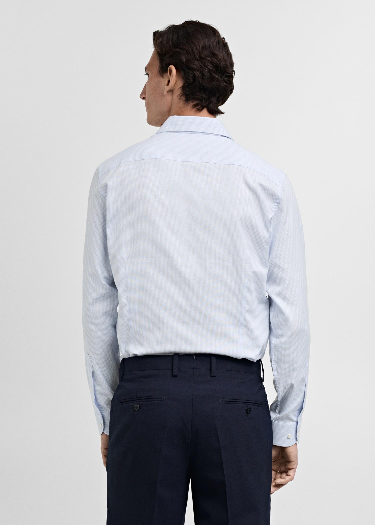 Slim-fit micro-print twill suit shirt - Men | MANGO USA Product Image