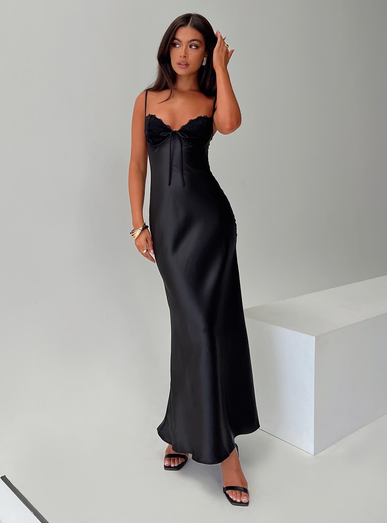 Fadyen Bias Cut Maxi Dress Black Product Image