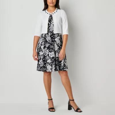 Perceptions Womens Floral Jacket Dress Product Image