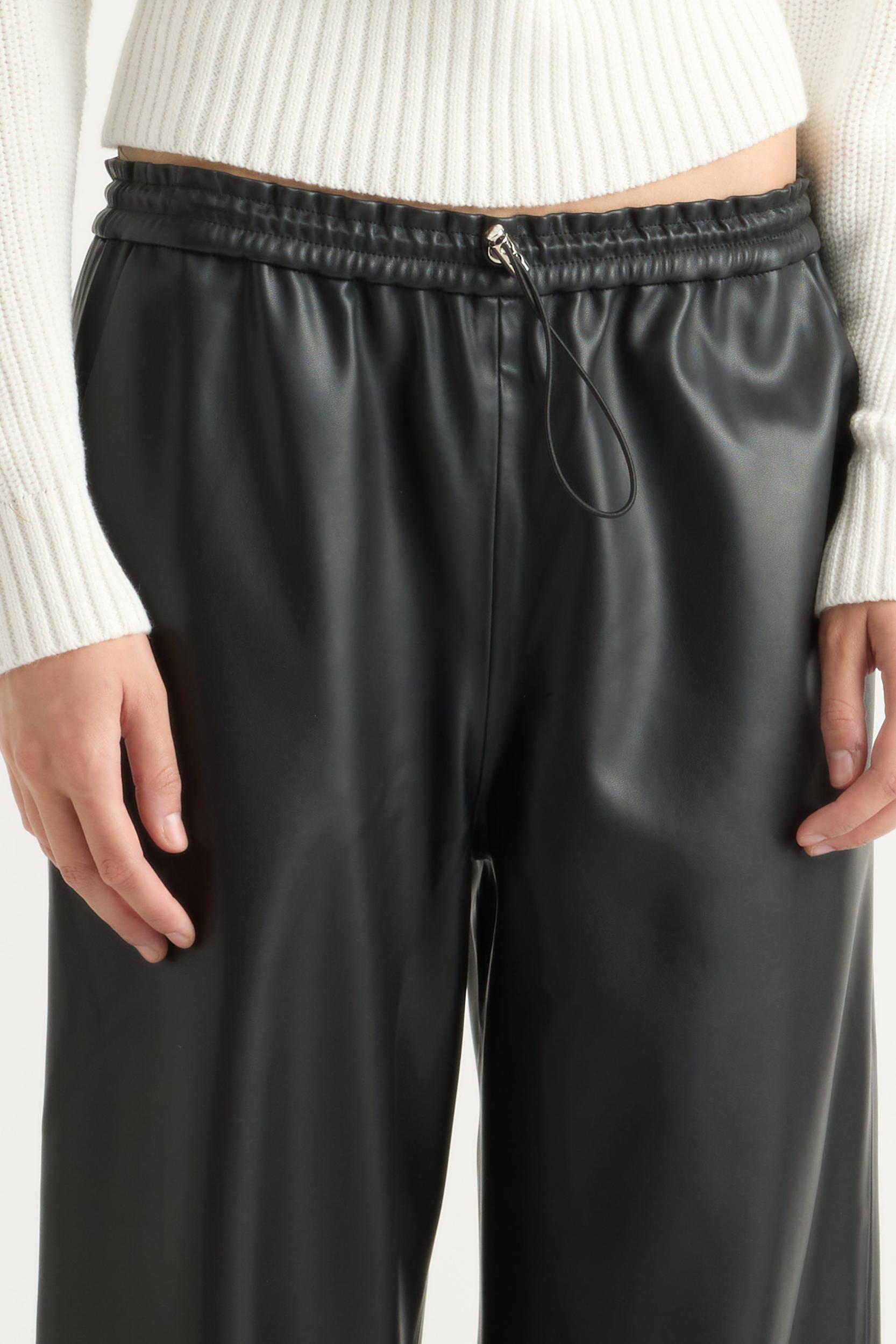 Lianne Drawstring Vegan Leather Pant Product Image