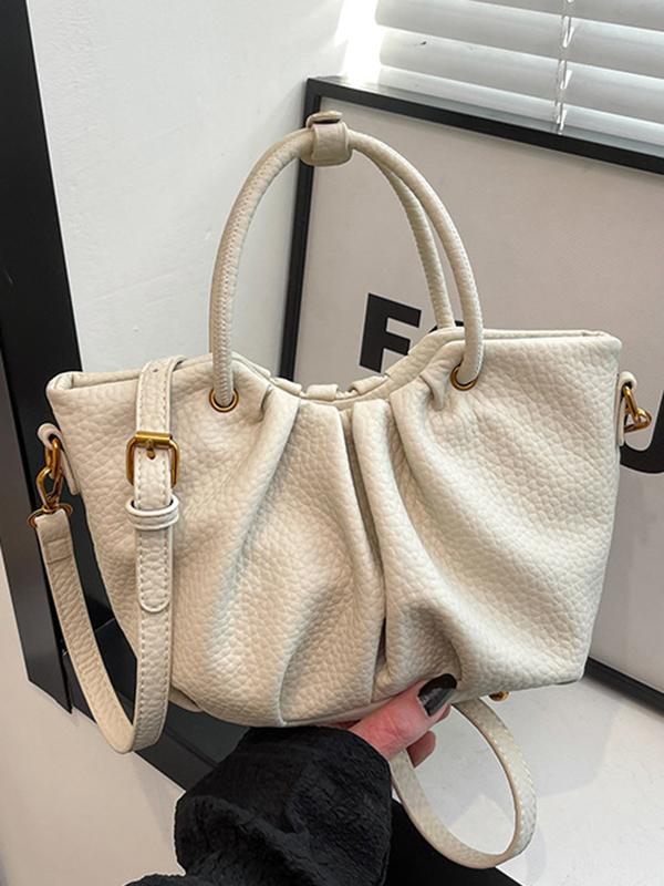 Pleated Solid Color Zipper Crossbody Bags Handbags Product Image