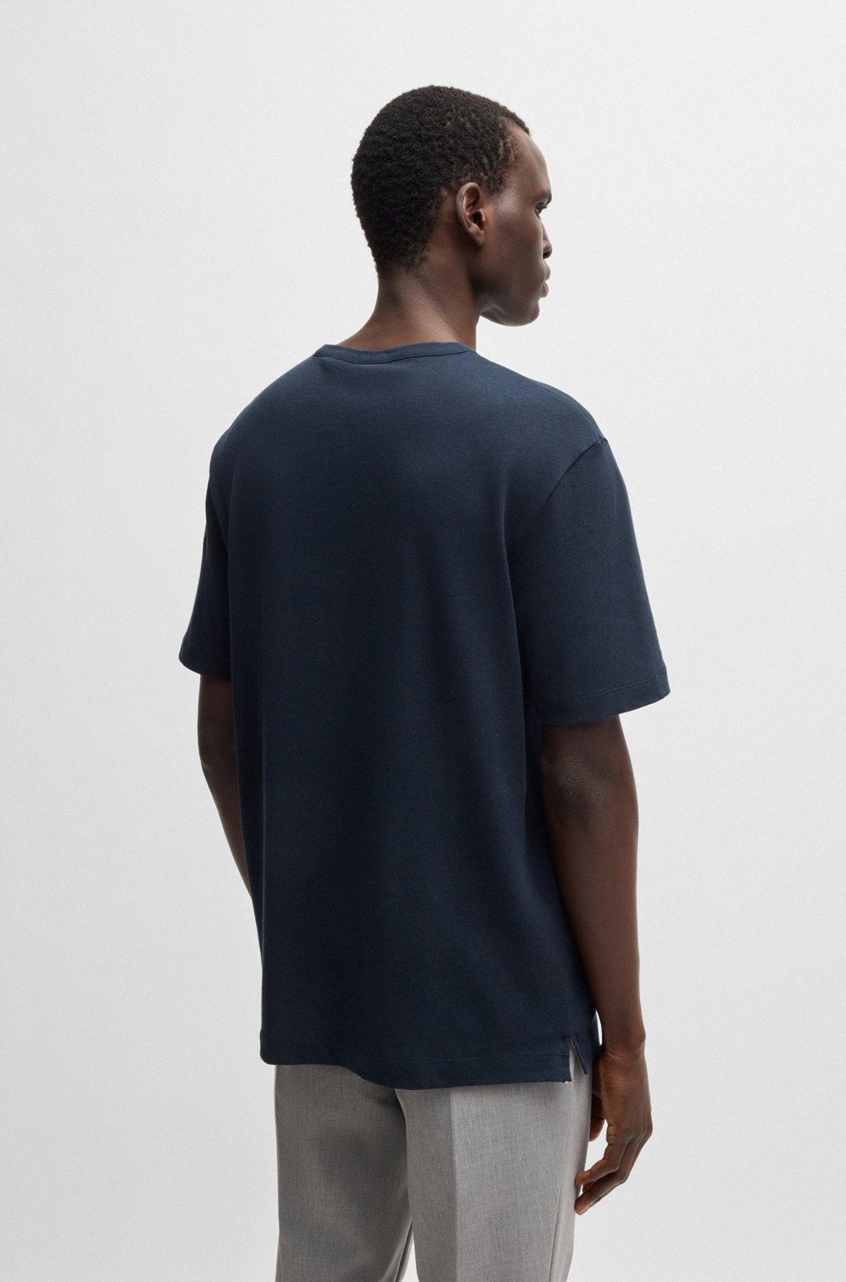 Regular-fit T-shirt in cotton and linen Product Image