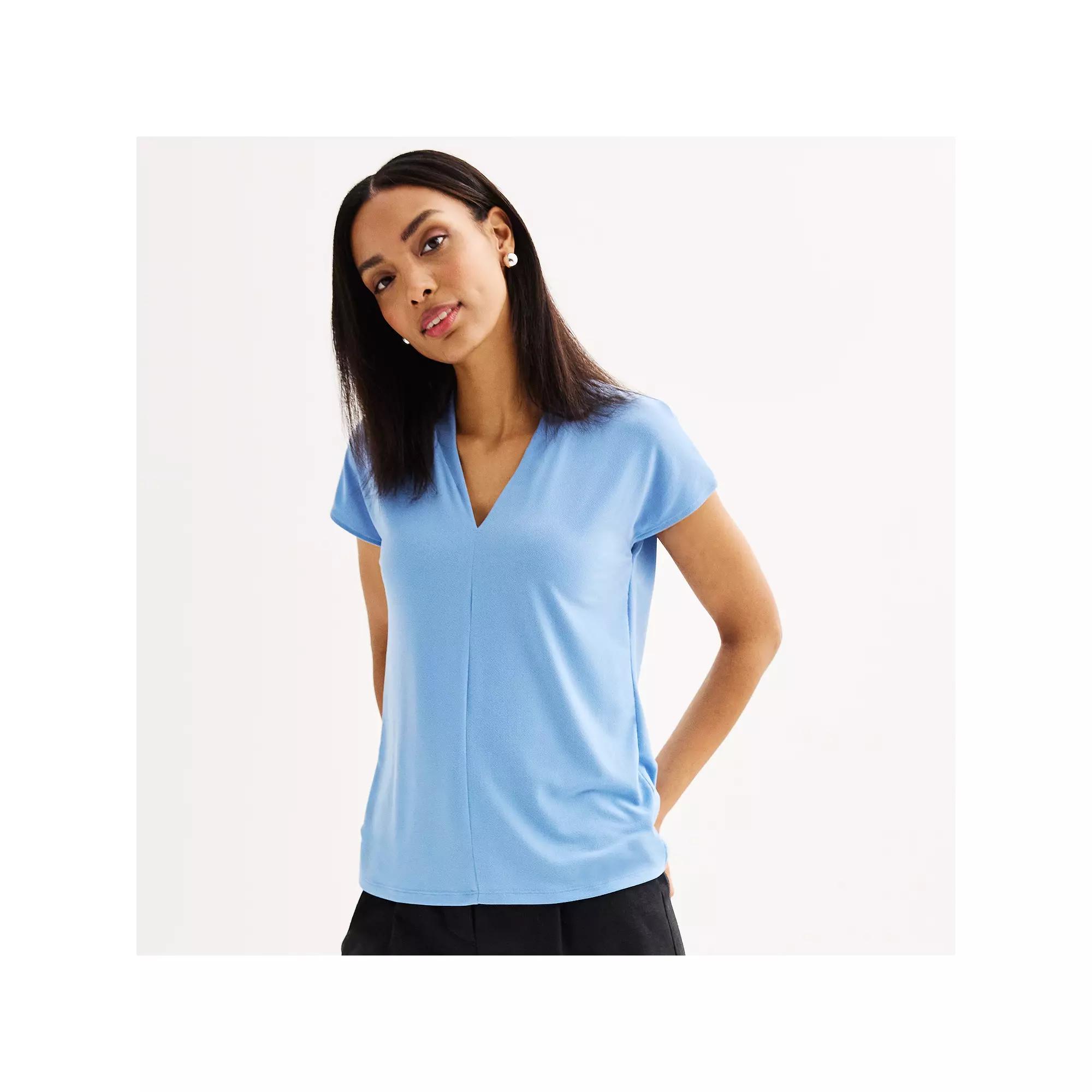 Women's Nine West Short Dolman Sleeve V-Neck Top, Size: XXL, Bayou Product Image