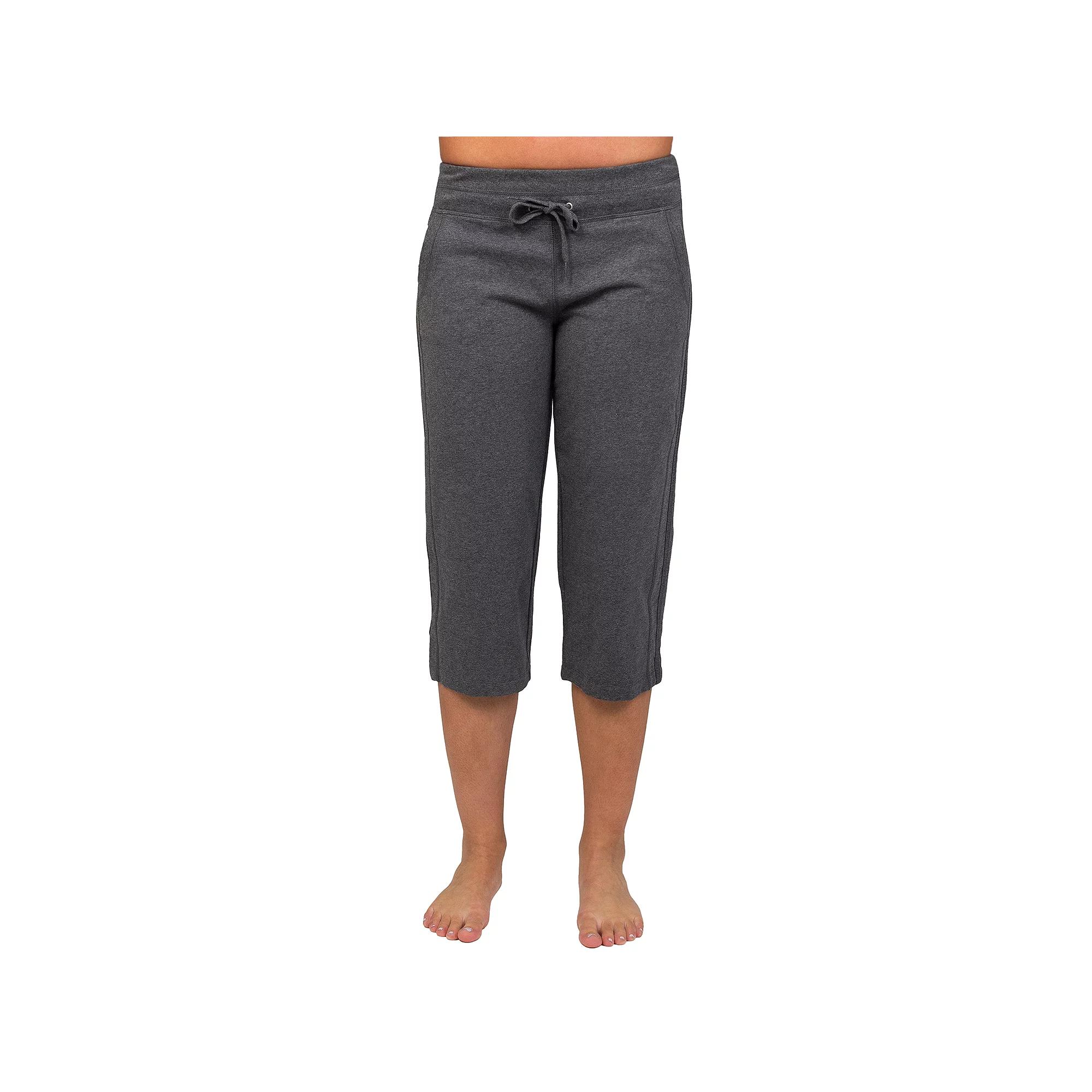 Womens Danskin Drawstring High-Waist Capris Grey Gray Heather Product Image