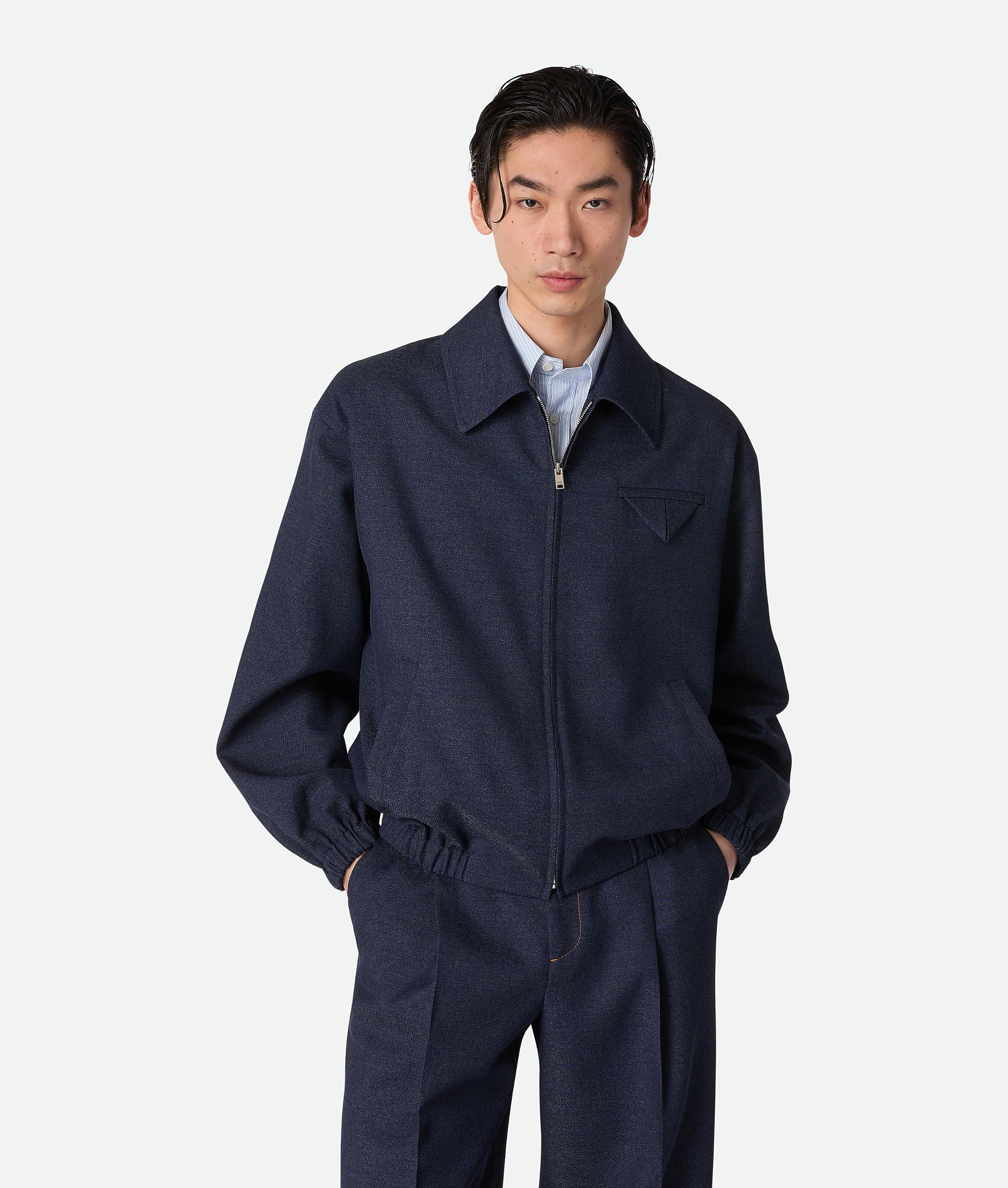 Men's Melange Wool Blouson in Dark indigo Product Image