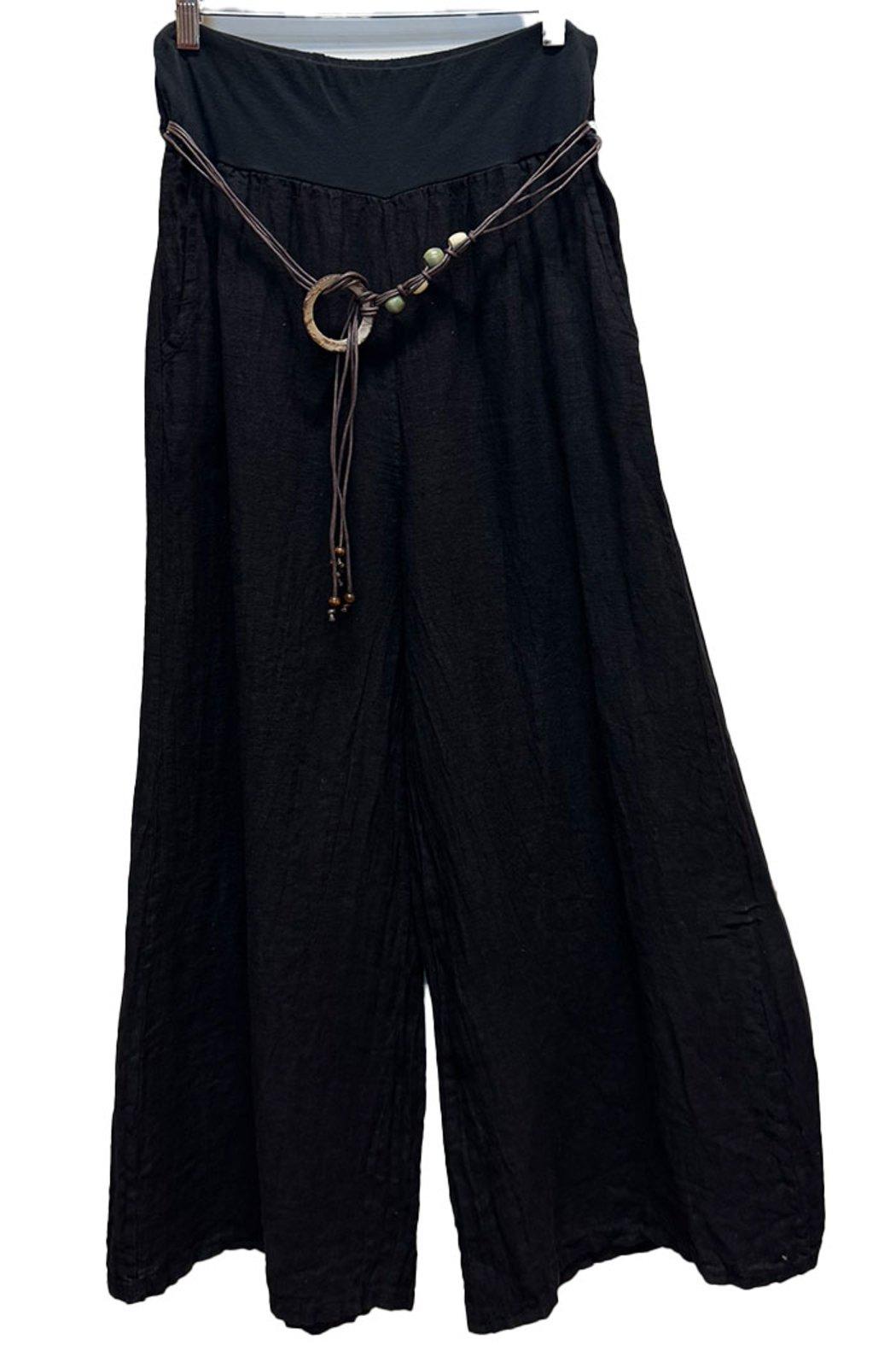 Italian Linen Pants Rope Detail Product Image