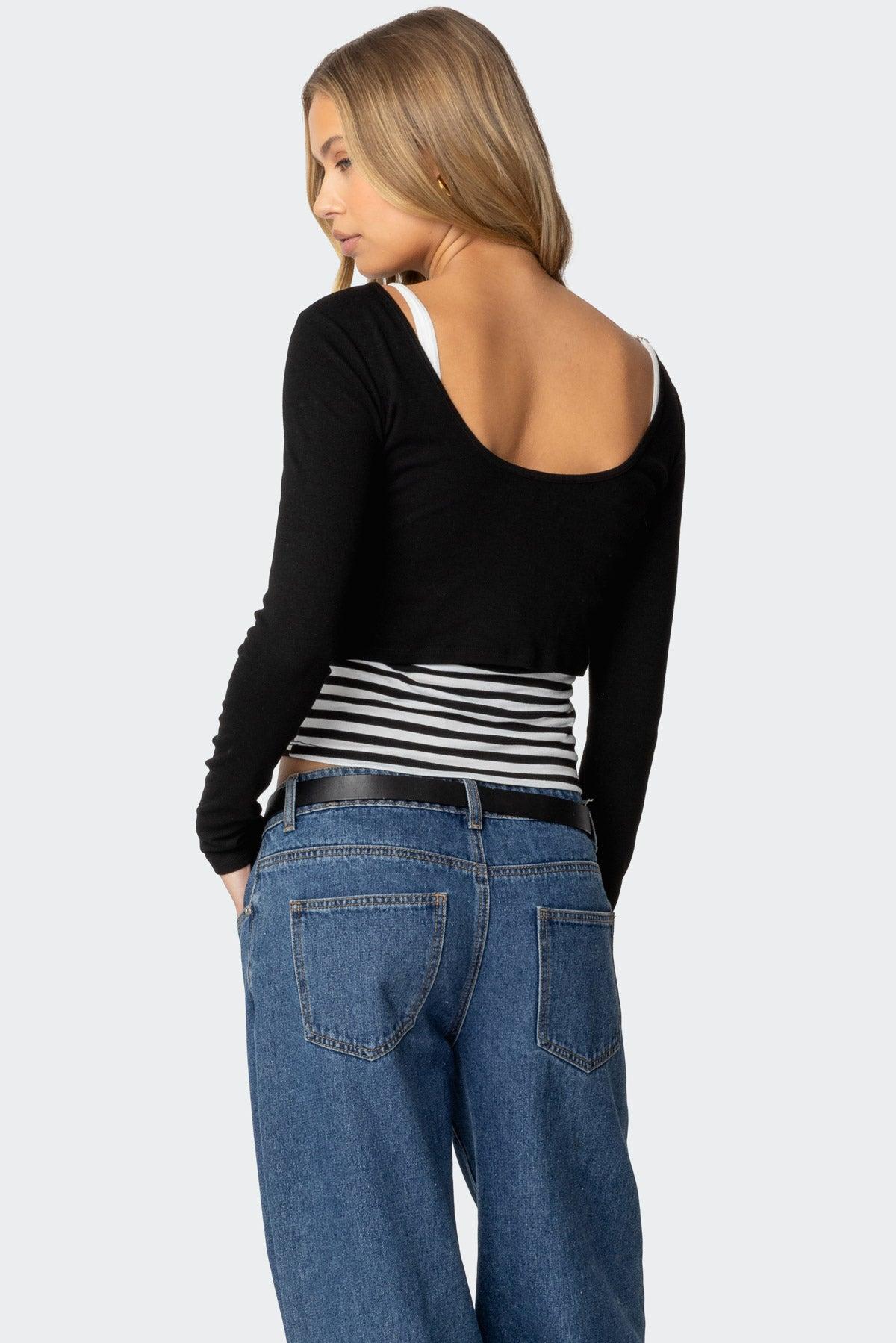 Shania Layered Striped Top Product Image