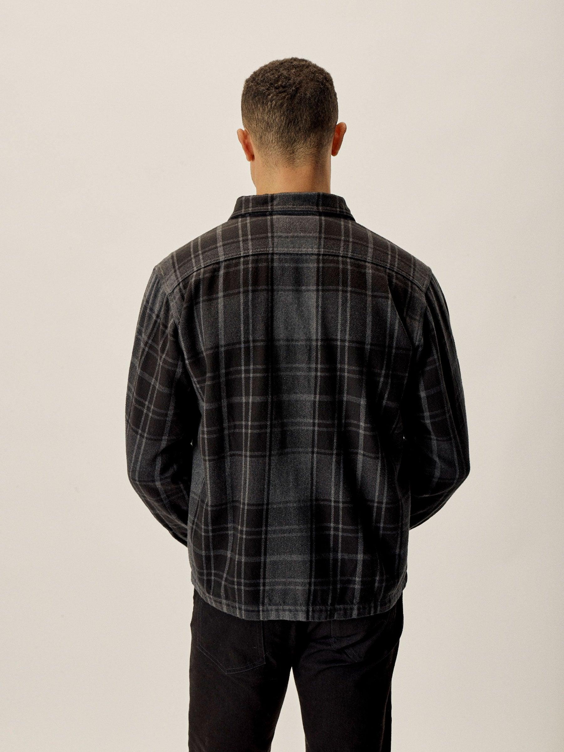 Charcoal / Black Plaid Blanket Flannel Field Jacket Product Image