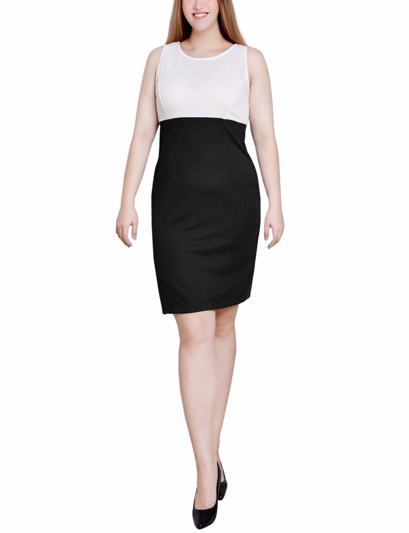 Black 2 Piece Colorblocked Dress Set Product Image