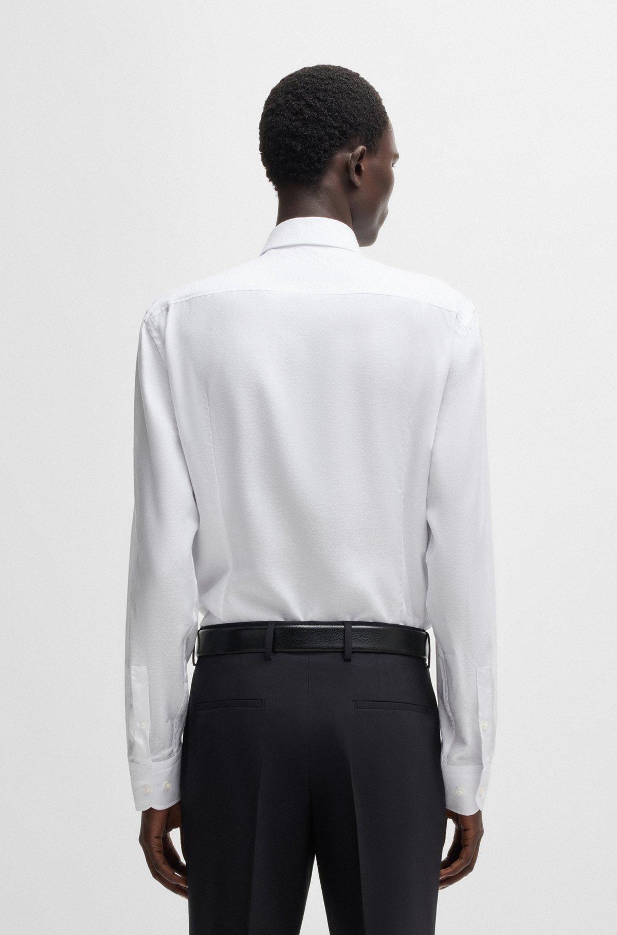 Slim-fit shirt with leaf jacquard Product Image