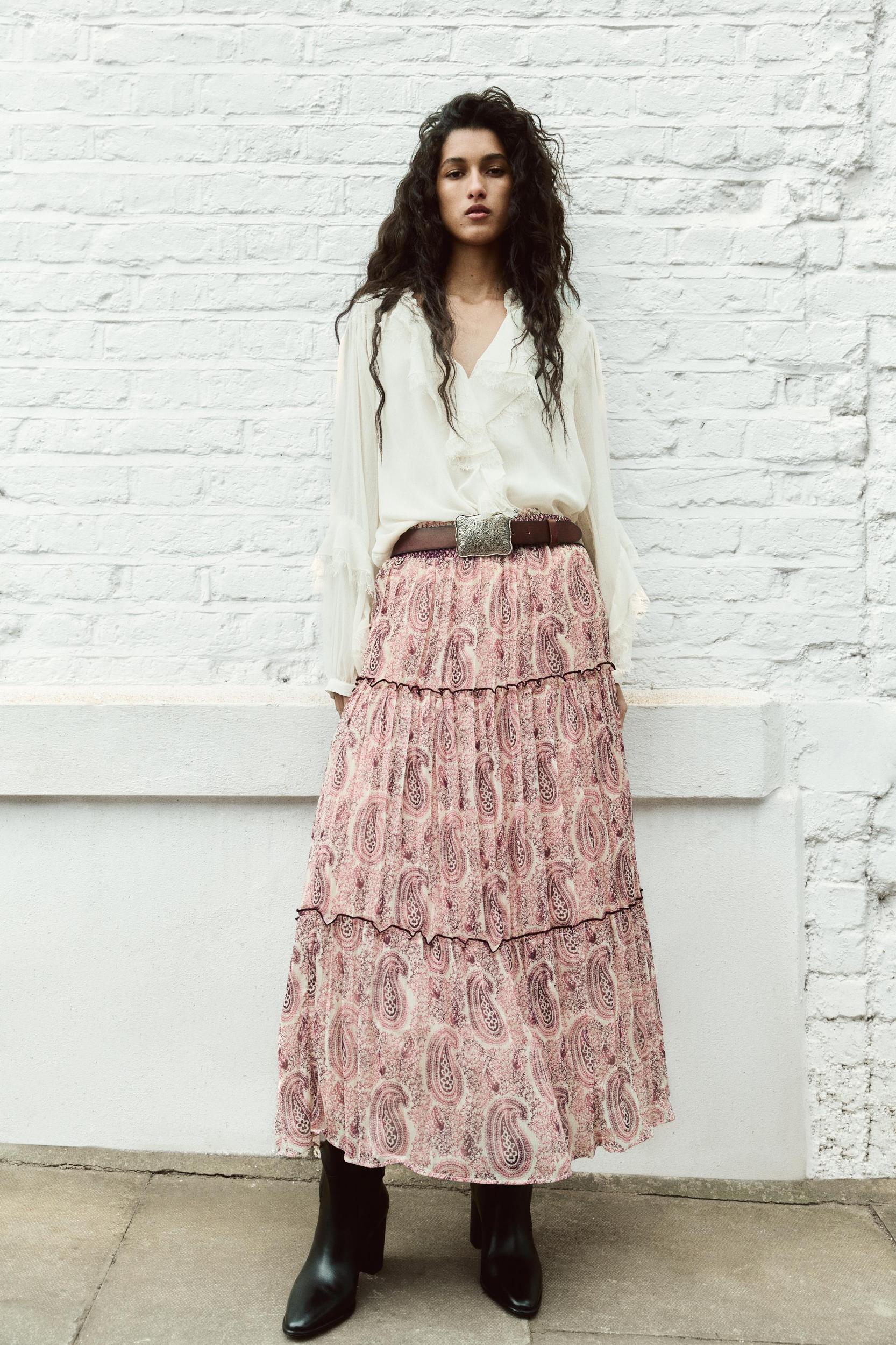 PRINTED MIDI SKIRT Product Image