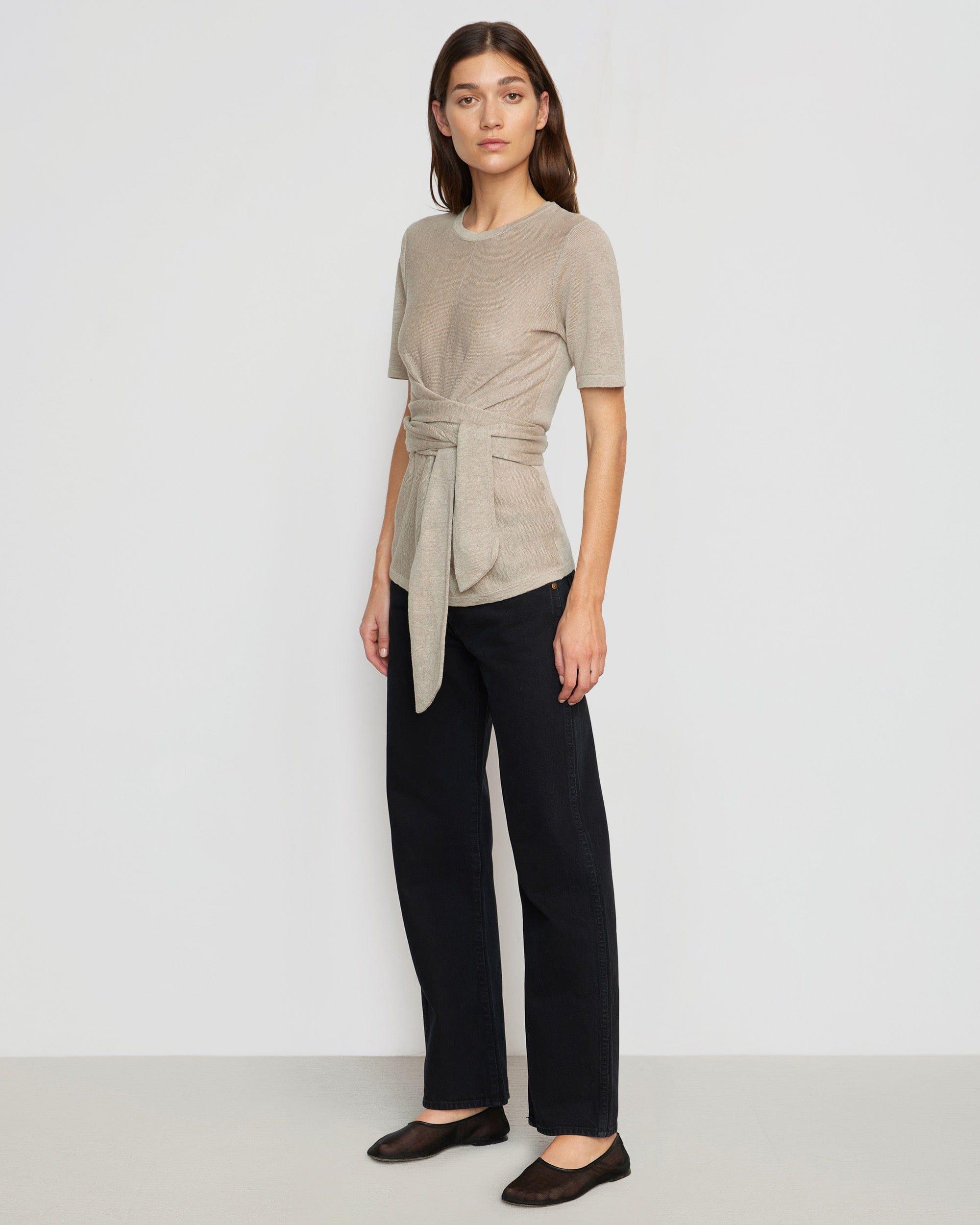 Lark Tie-Front Linen Sweater Product Image