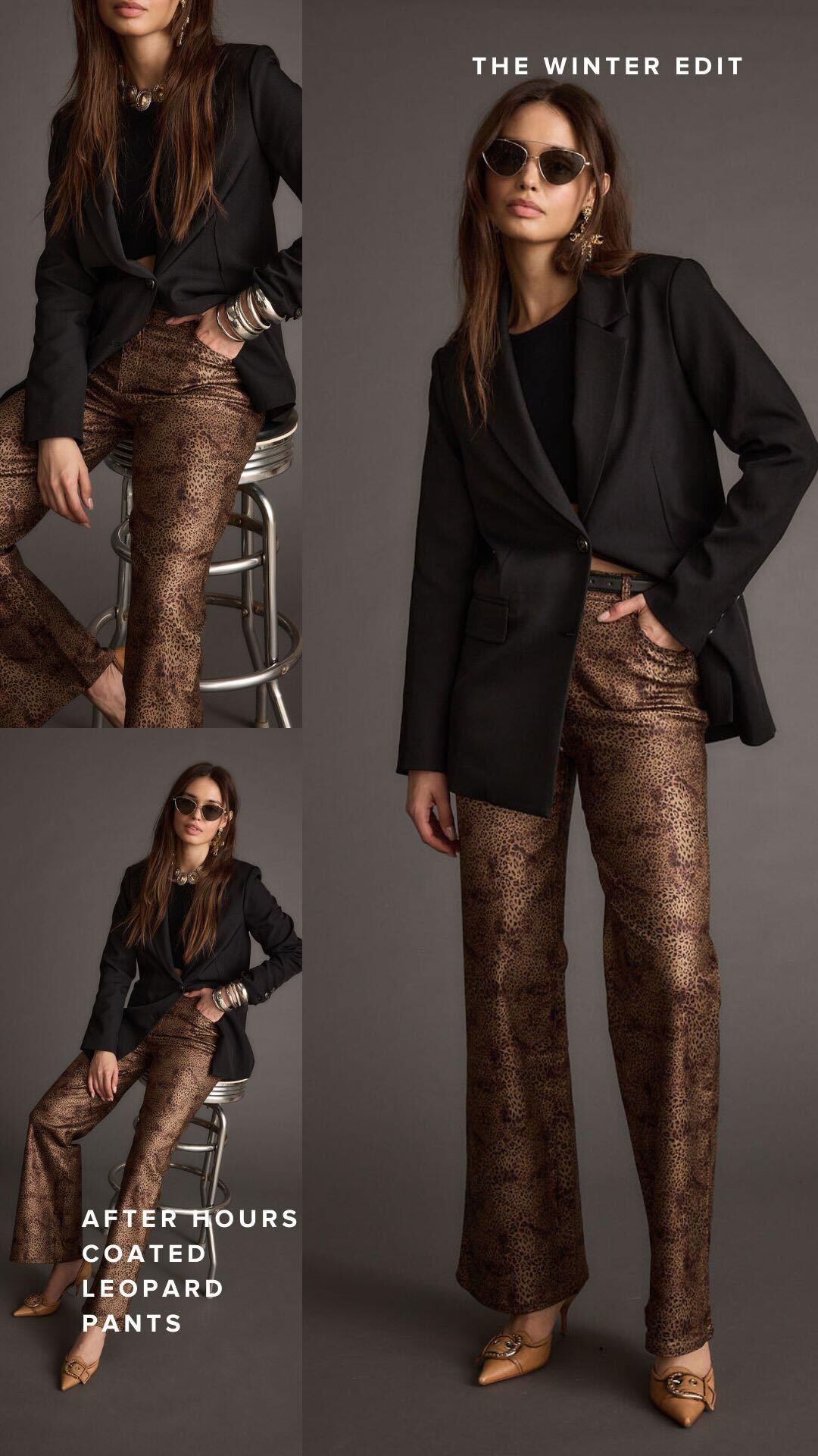 After Hours Coated Leopard Pants Product Image