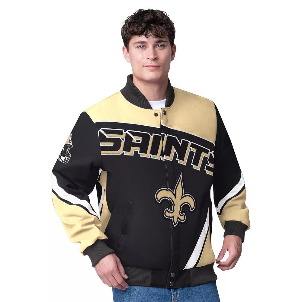 Men's G-III Extreme  Black New Orleans Saints Maximum Racing Full-Zip Jacket, Size: 2XL Product Image