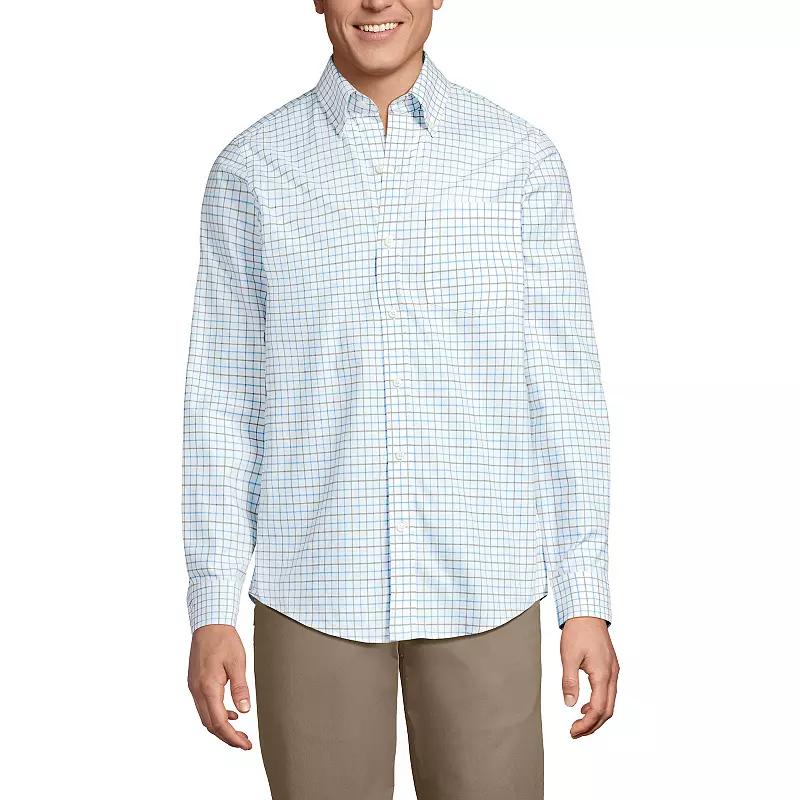 Men's Lands' End Tailored Fit No Iron Twill Long Sleeve Shirt,  Product Image