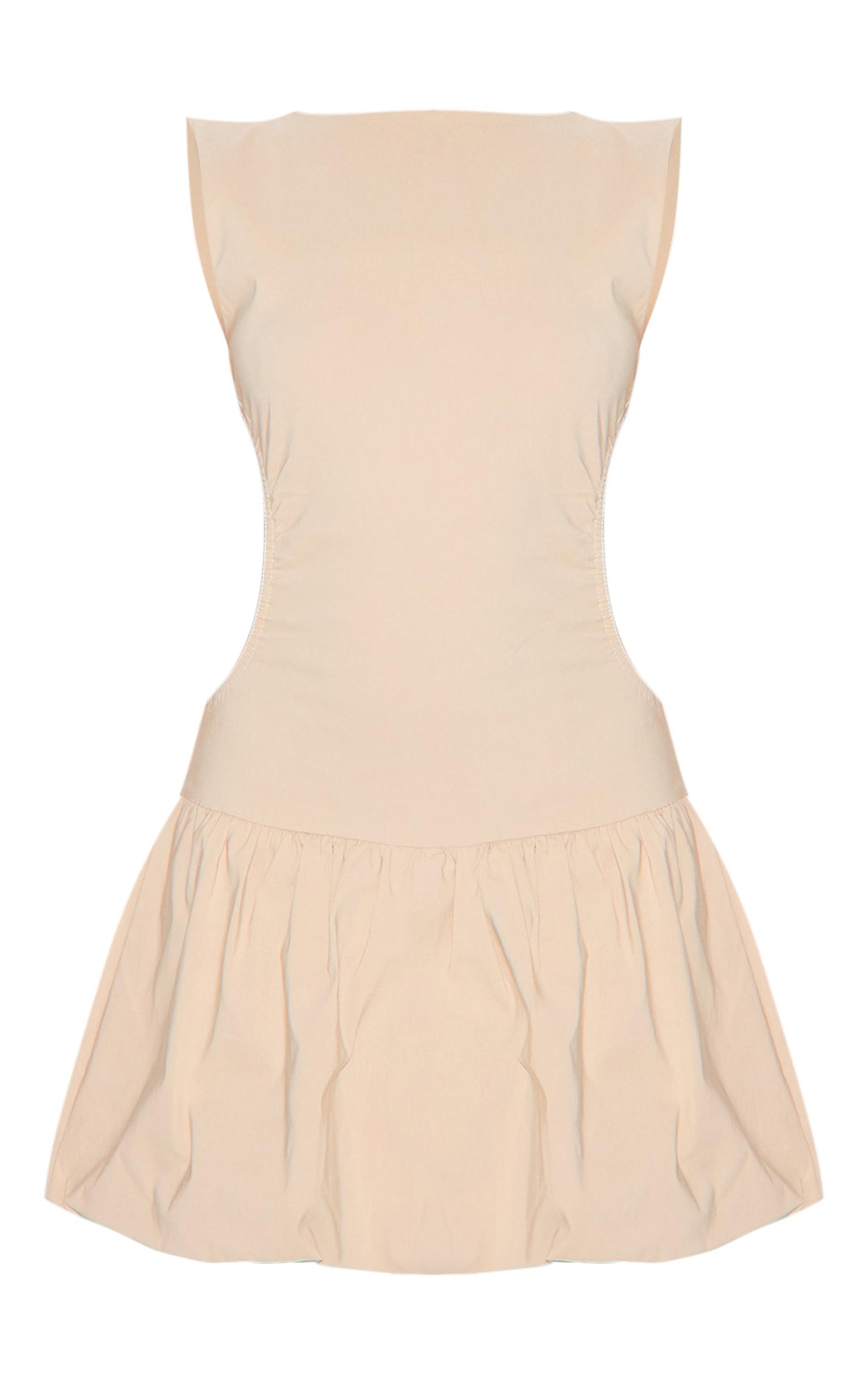 Stone Stretch Woven Cut Out Backless Shift Dress Product Image