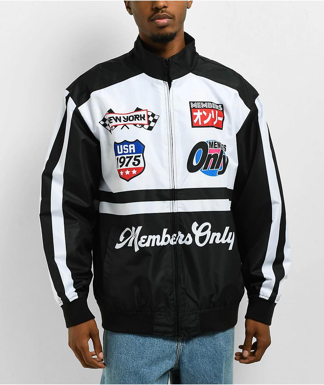 Members Only Racing Black & White Jacket Product Image