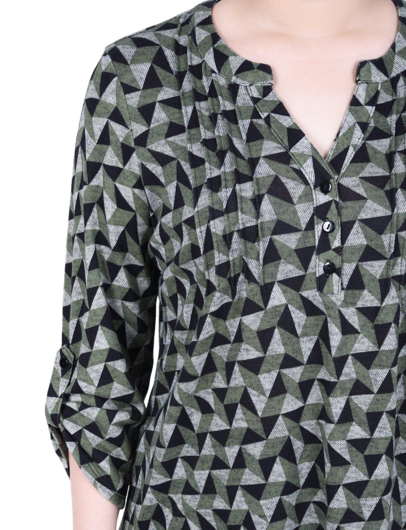 3/4 Length Roll Sleeve Top - Petite Product Image