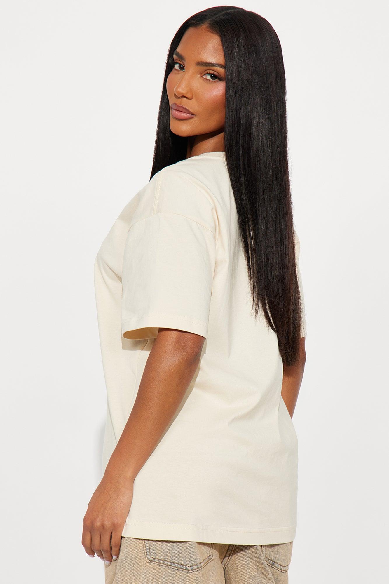 The Oversized Boyfriend Tee - Cream Product Image