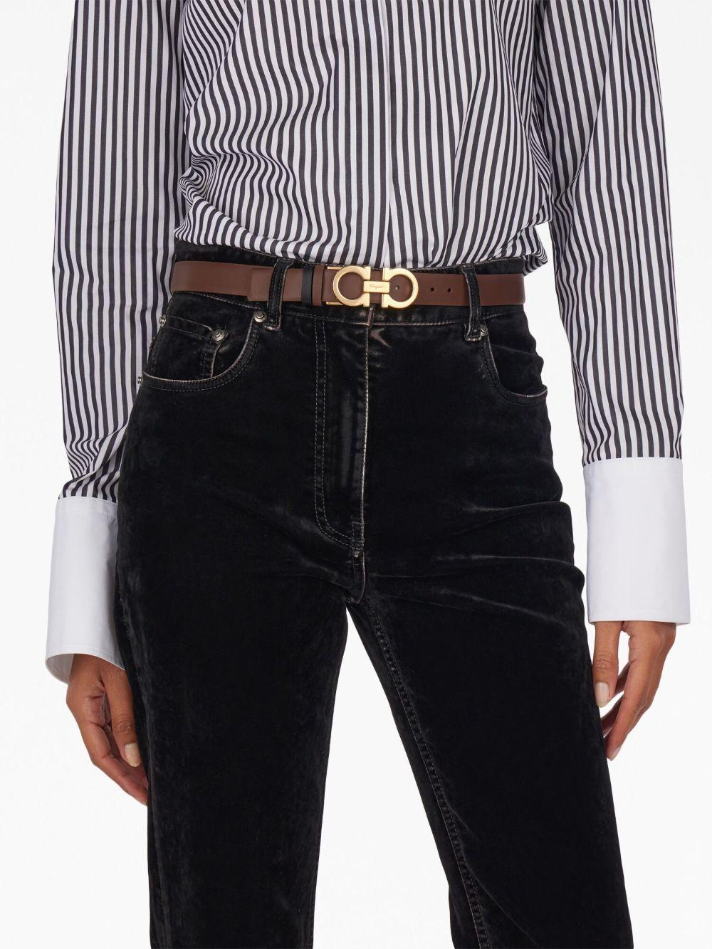 Gancini-buckle reversible leather belt Product Image