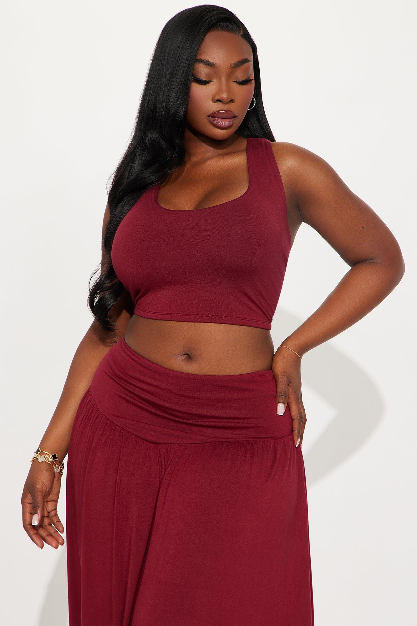 Ashton Maxi Skirt Set - Burgundy Product Image