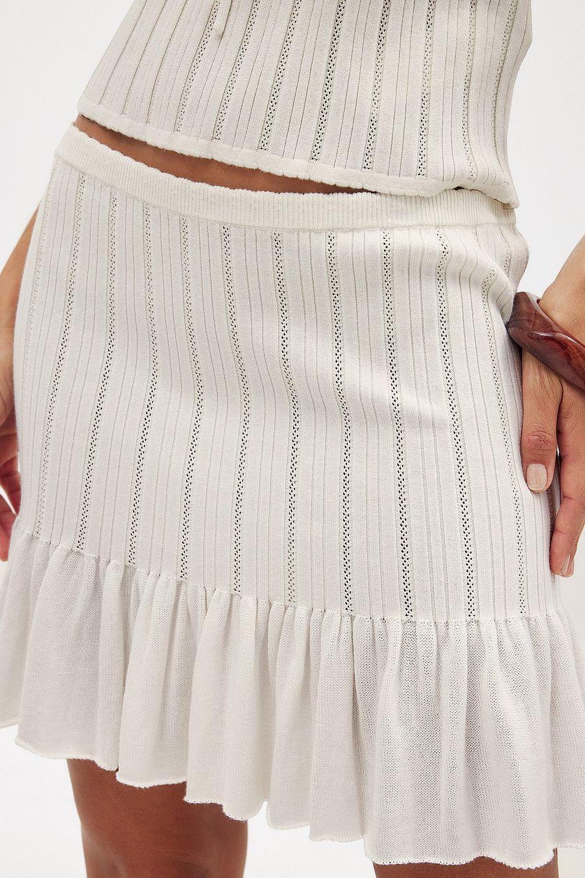 Knitted Mini Frill Skirt Product Image