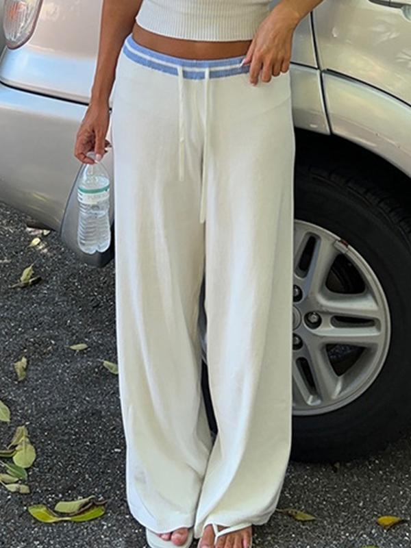 Colour Blocking Wide Leg Pants Product Image