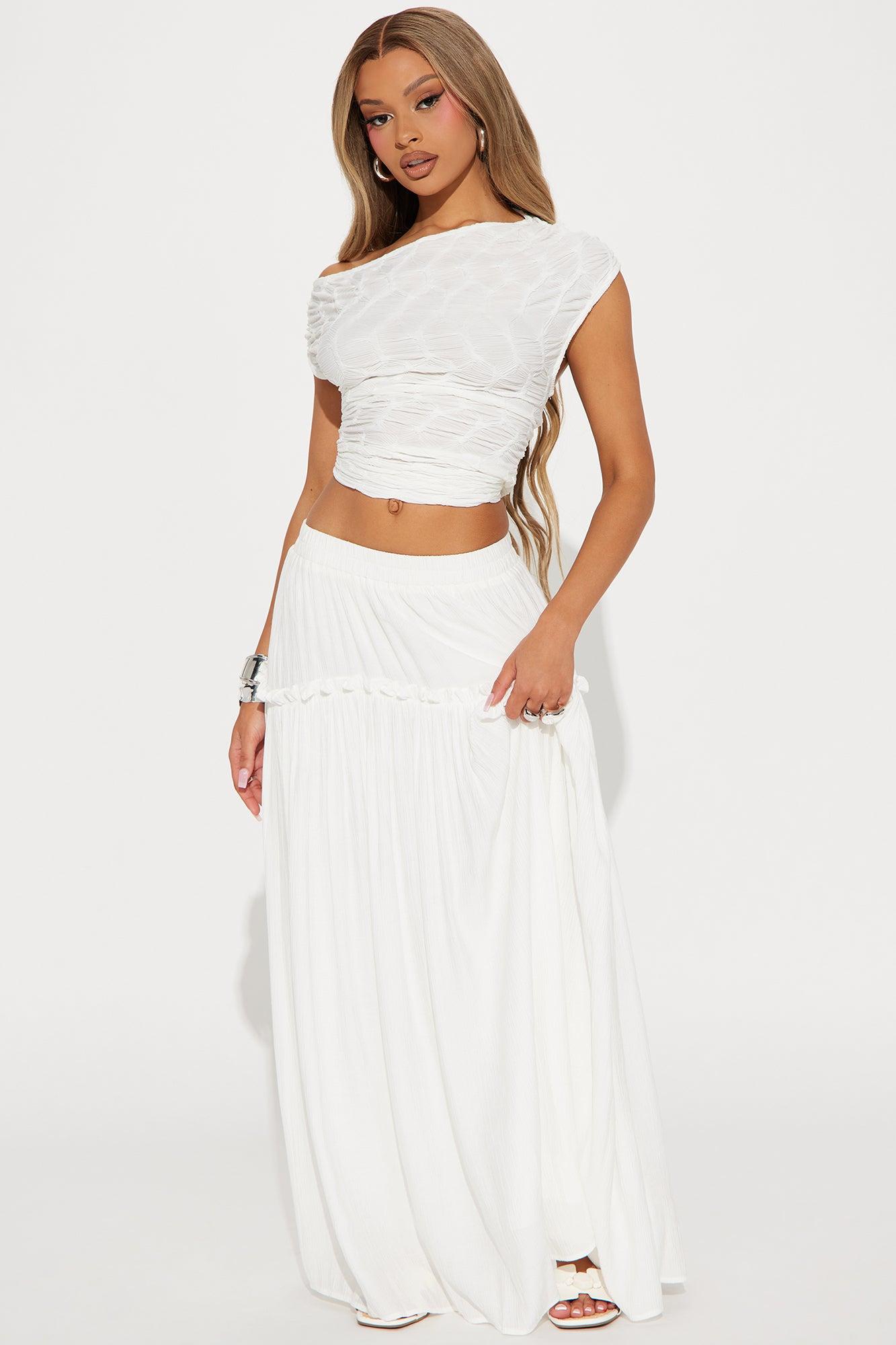 Lily Maxi Skirt - White Product Image