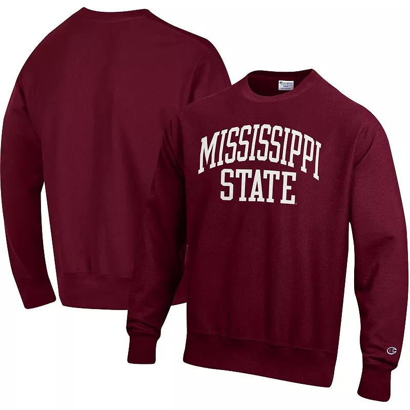 Mens Champion Maroon Mississippi State Bulldogs Arch Reverse Weave Pullover Sweatshirt Product Image