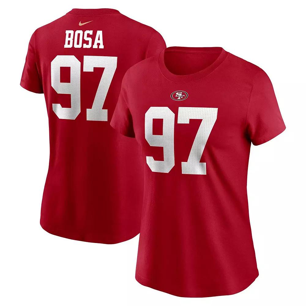Women's Nike Nick Bosa Scarlet San Francisco 49ers Player Name & Number T-Shirt,  Product Image