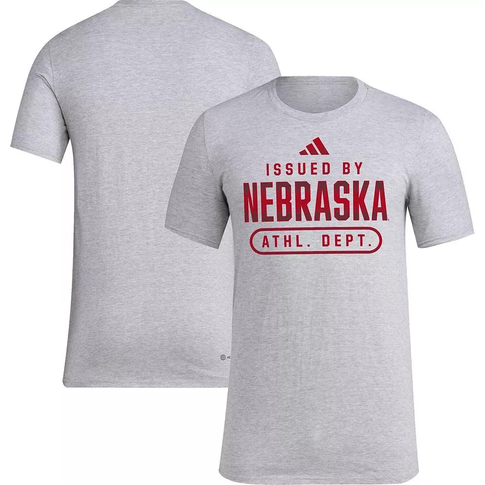 Men's adidas Heather Gray Nebraska Huskers Sideline AEROREADY Pregame T-Shirt,  Product Image