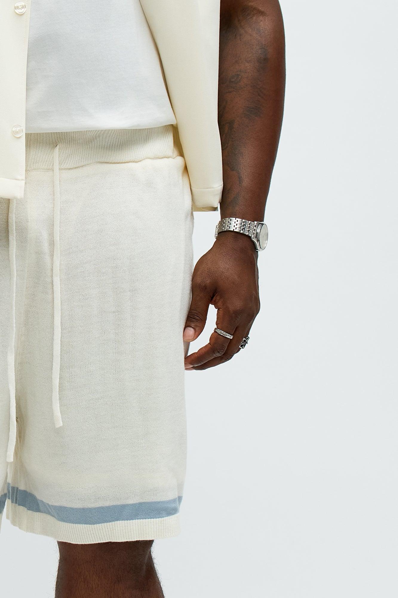 Relaxed Chateau Knitted Shorts - Cream/combo Product Image