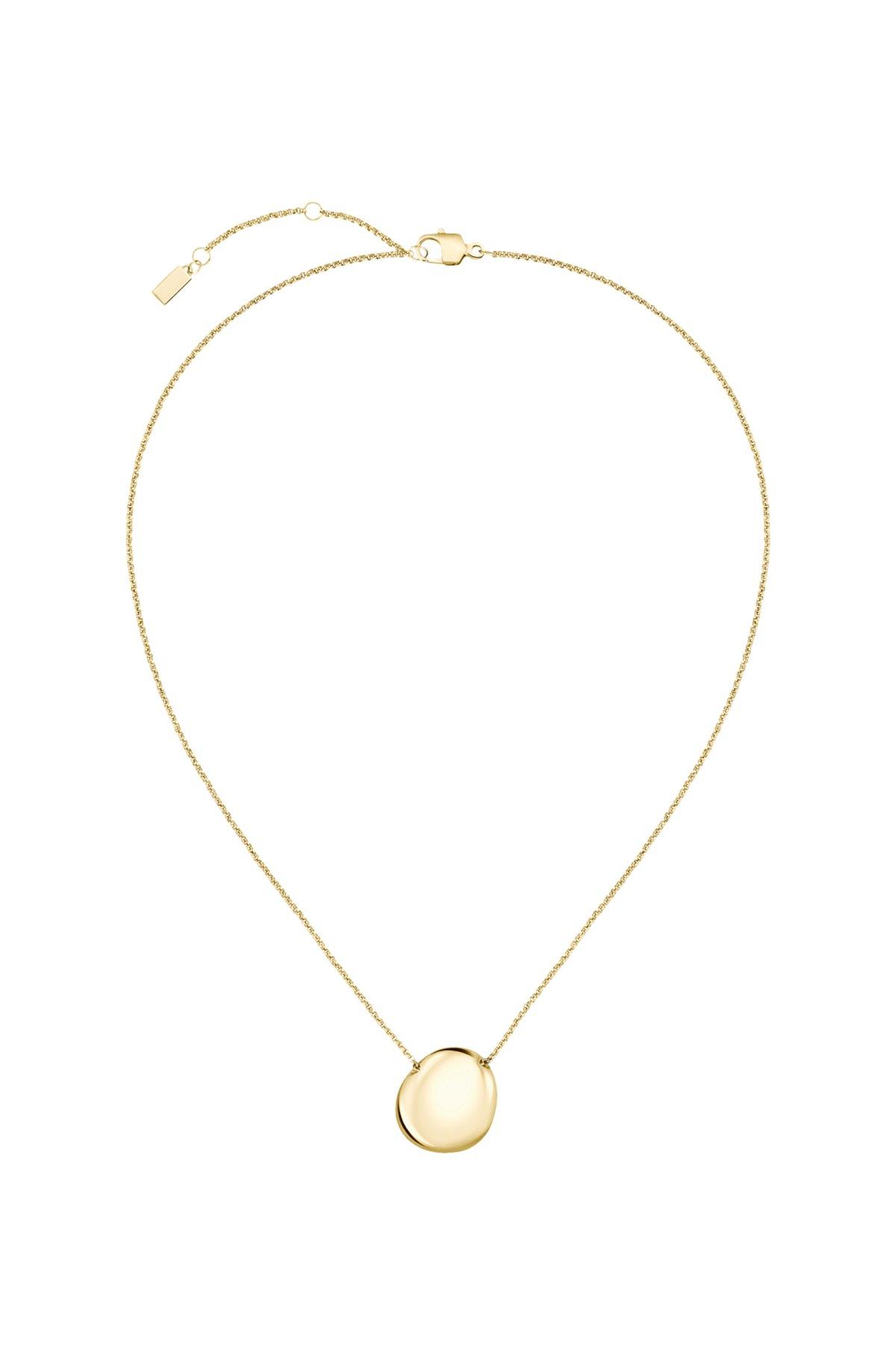 Gold-tone necklace with pebble-style pendant Product Image