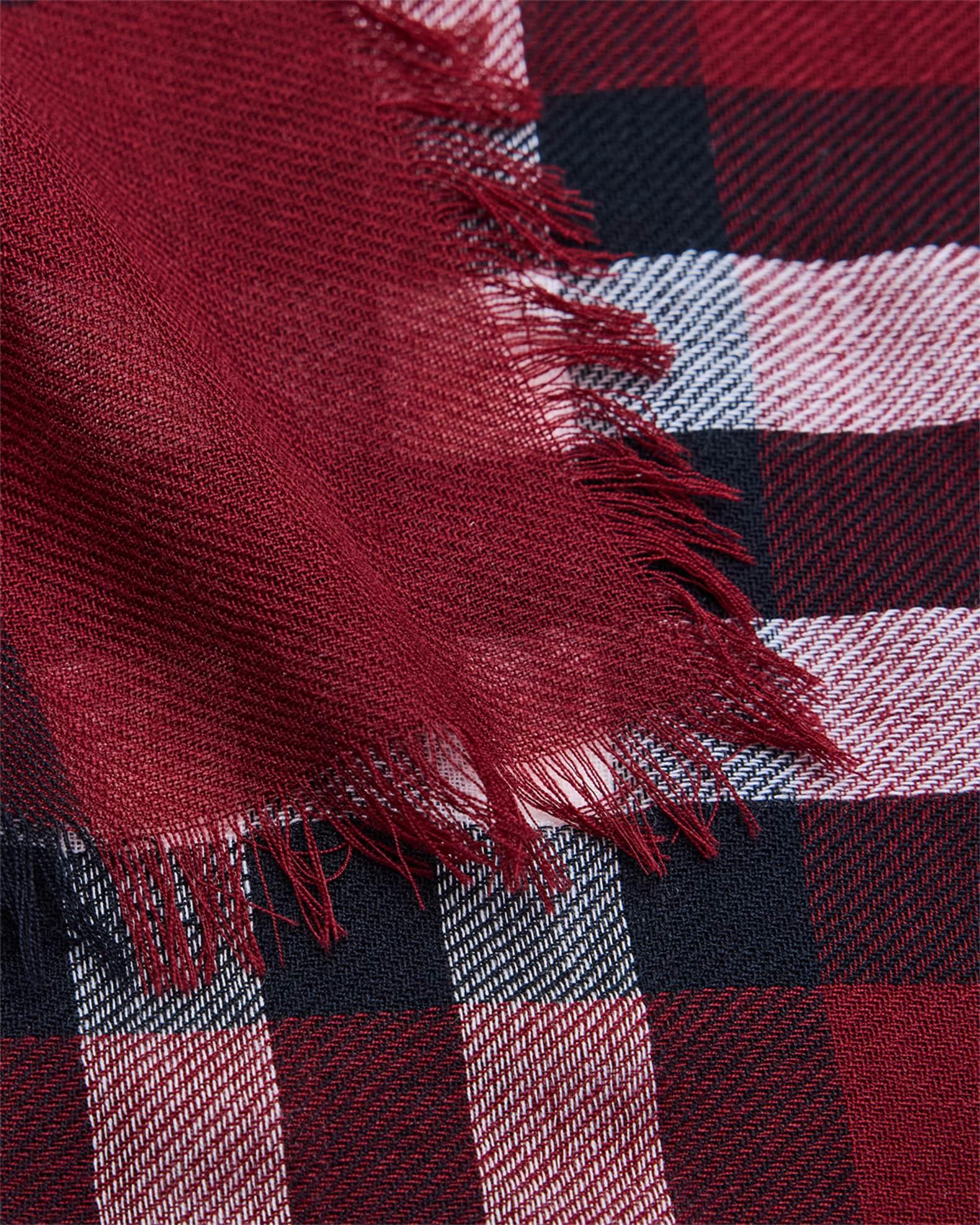 Womens Check Wool Scarf Product Image
