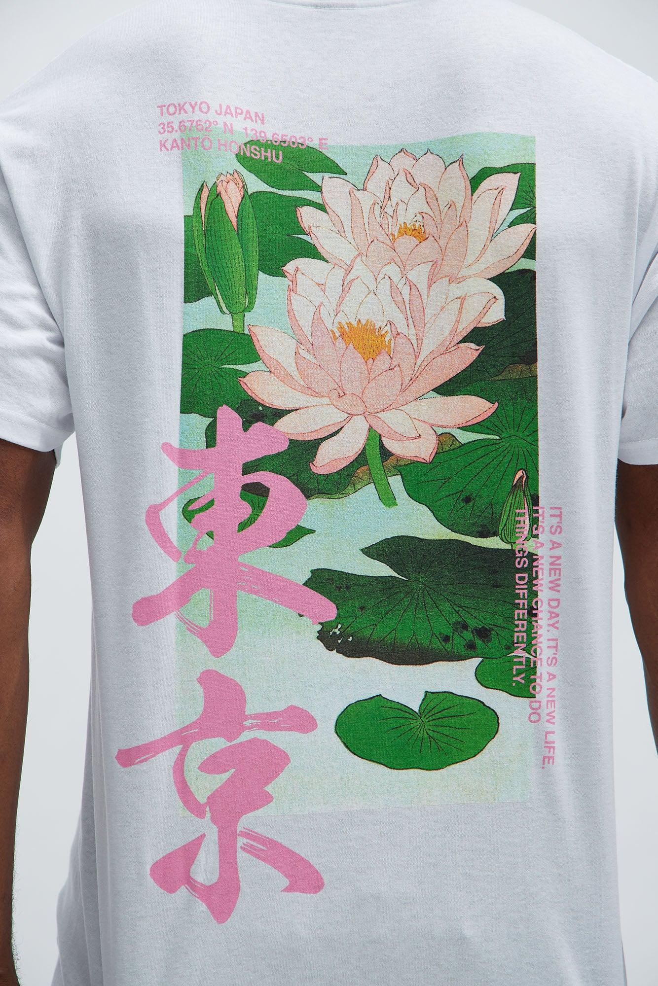 New Beginnings Lotus Short Sleeve Tee - White Product Image