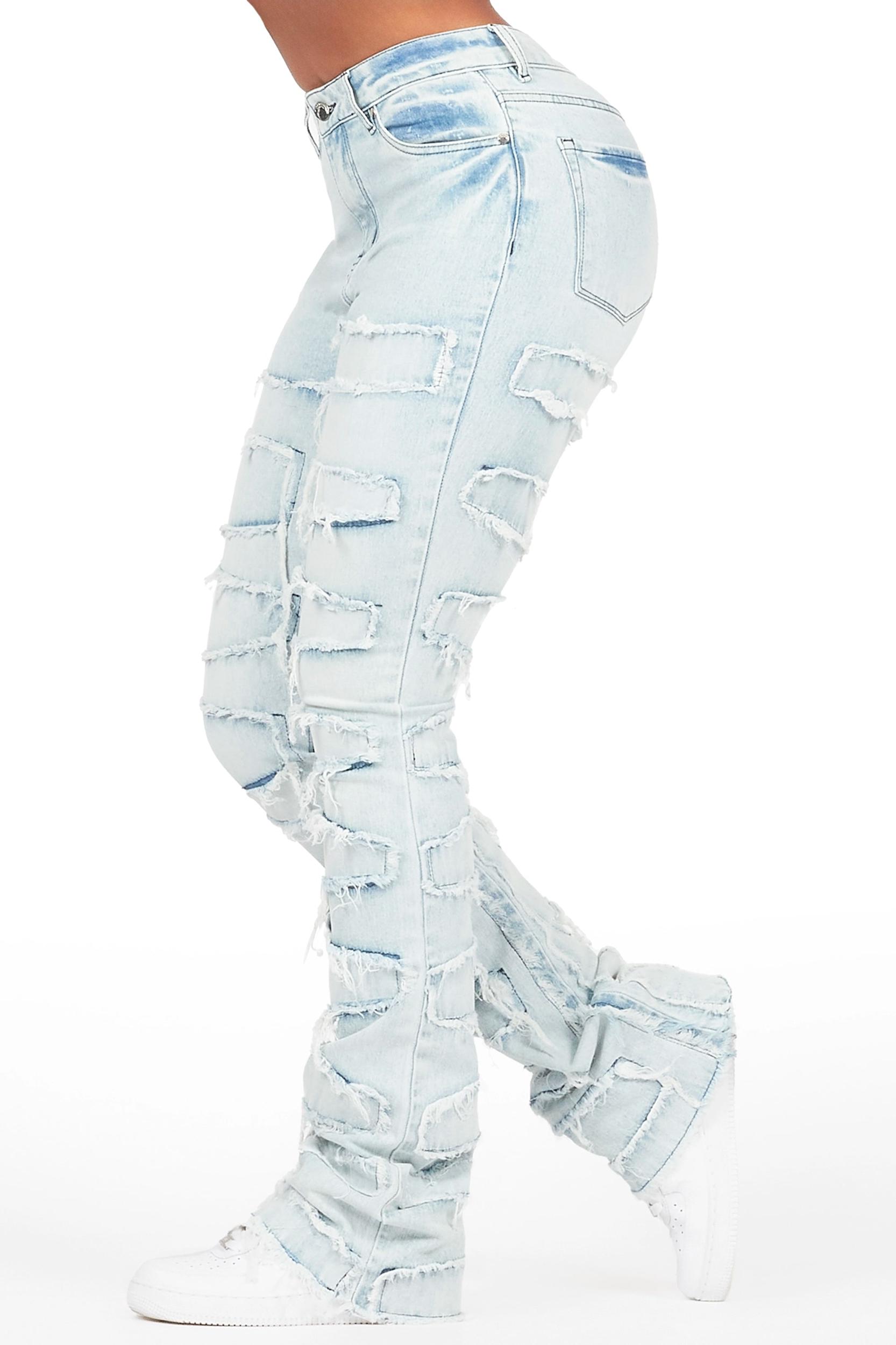 Zariyah Light Wash Stacked Flare Jean Female Product Image