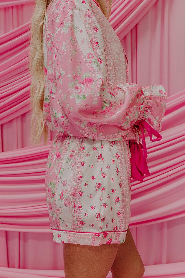 Paris Mornings High Waist Satin Pajama Shorts Product Image