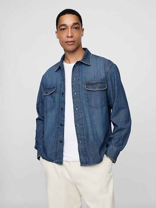 Embroidered Denim Shirt Product Image