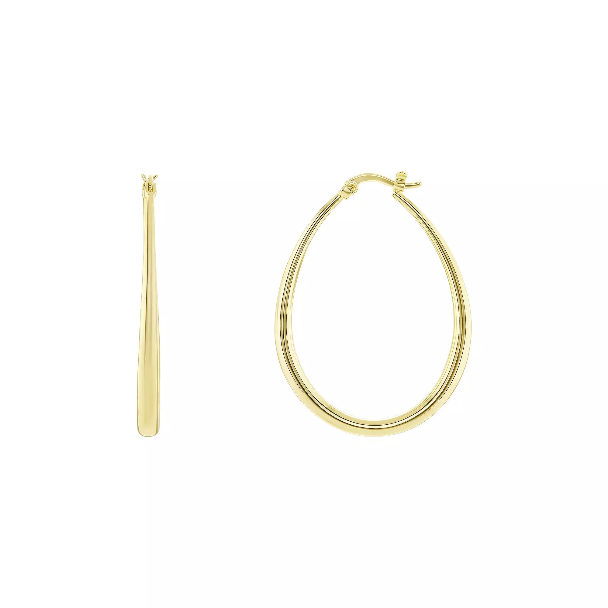 PRIMROSE Polished Oval Hoop Earrings, Women's, Size: 45MM, Gold Tone Product Image