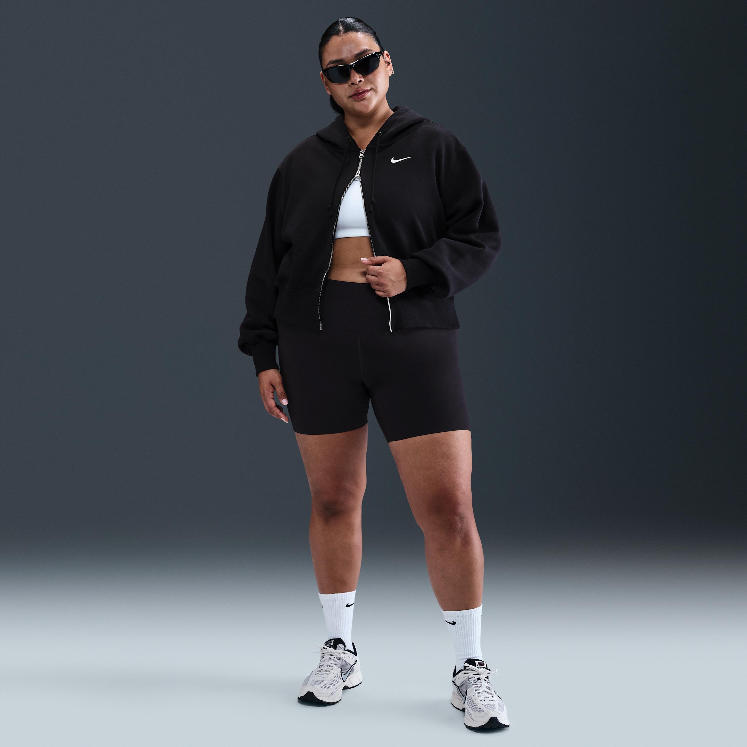 Nike Sportswear Phoenix Fleece Women's Loose Cropped Full-Zip Hoodie (Plus Size) Product Image